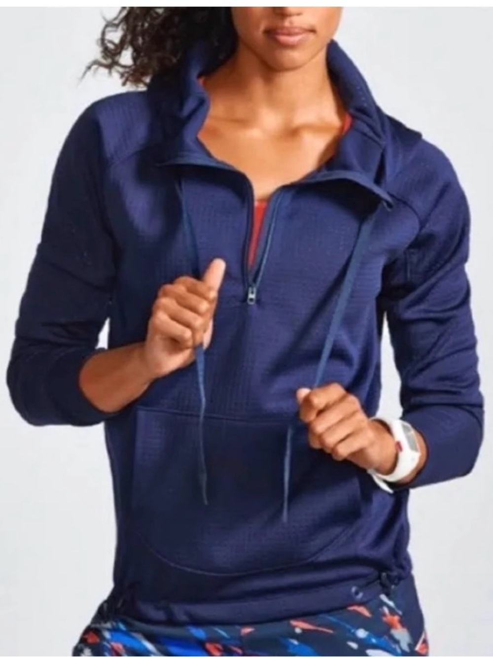 EUC Athleta Atmosphere Anorak Half-Zip Hoodie - Navy Blue (Medium)